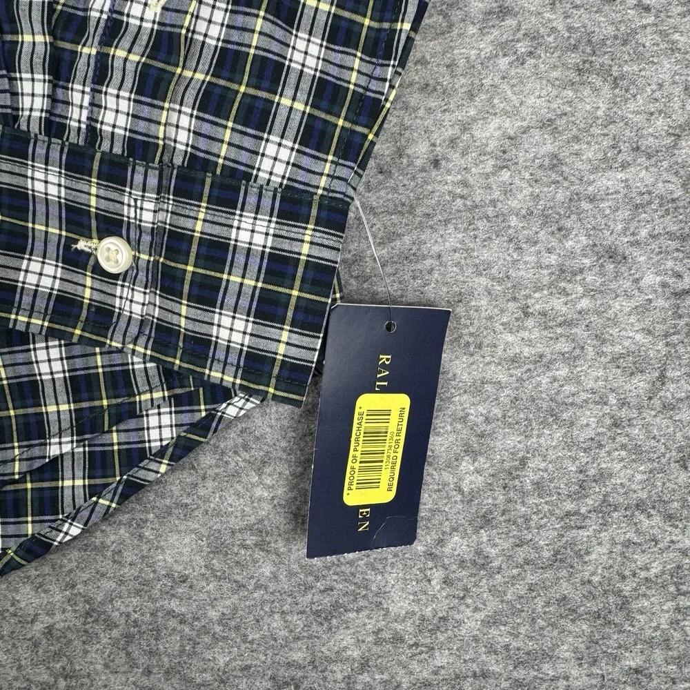 Ralph Lauren Button Down Shirt Long Sleeve Plaid Boys XL